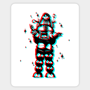 Retro 3D Glasses Style - Robby the Robot 2.0 Sticker